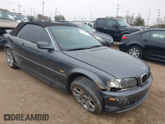 2002 BMW 3 Series 325Ci with VIN WBABS33432PG83177, listed as a IAAI auction lot 41581847 with 152,524 mi miles and . Bid and sale history available at DreamBid. Image 1.