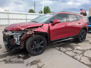 2021 Chevrolet Blazer RS with VIN 3GNKBKRS9MS567624, listed as a Copart auction lot 60288645 with 58,833 mi miles and Salvage title. Bid and sale history available at DreamBid. Image 1.
