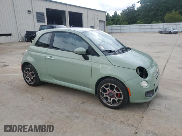 2013 FIAT 500 Sport with VIN 3C3CFFBR1DT554865, listed as a Copart auction lot 58783695 with 87,235 mi miles and Salvage title. Bid and sale history available at DreamBid. Image 4.