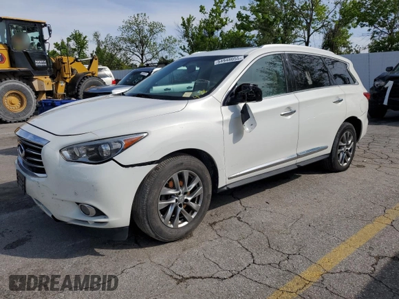 2013 Infiniti JX35 with VIN 5N1AL0MMXDC347957, listed as a Copart auction lot 54948055 with 166,353 mi miles and Clean Title. Bid and sale history available at DreamBid. Image 1.