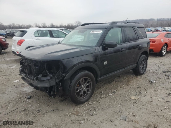 2021 Ford Bronco Sport Big Bend with VIN 3FMCR9B67MRB20999, listed as a Copart auction lot 86001104 with 73,639 mi miles and Salvage Title. Bid and sale history available at carsss.com. Image 1.