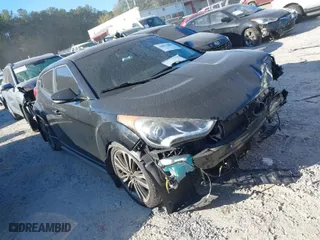 2016 Hyundai Veloster Turbo with VIN KMHTC6AE5GU279638, listed as a IAAI auction lot 40652601 with 91,870 mi miles. Bid and sale history available at carsss.com. Image 1.