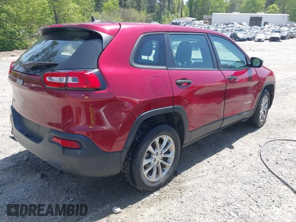 2016 Jeep Cherokee Sport with VIN 1C4PJLAB4GW190101, listed as a IAAI auction lot 42063277 with 61,868 mi miles. Bid and sale history available at carsss.com. Image 4.