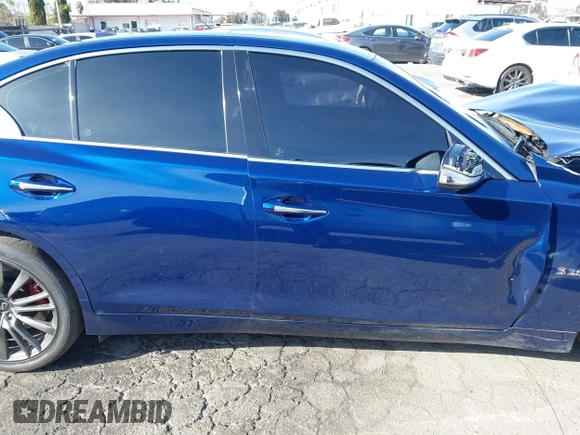 2020 Infiniti Q50 Red Sport 400 with VIN JN1FV7AP5LM630239, listed as a IAAI auction lot 41844794 with 59,042 mi miles and . Bid and sale history available at DreamBid. Image 14.