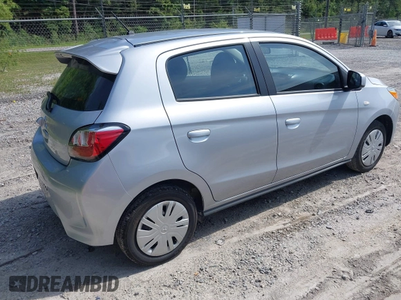 2024 Mitsubishi Mirage ES z VIN ML32AUHJ4RH020439, wystawiony jako IAAI lot #42338478 z przebiegiem 21 183 mil mil oraz . Historia ofert i sprzedaży dostępna na DreamBid. Obrazek 4.