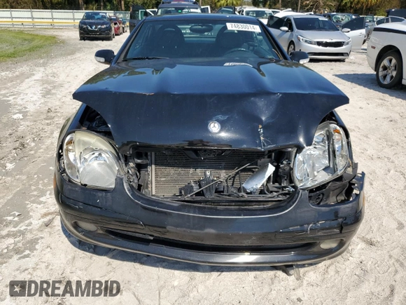 2002 Mercedes-Benz SLK-Class 2.3L Kompressor with VIN WDBKK49F02F269048, listed as a Copart auction lot 74830014 with 192,603 mi miles and Salvage Title. Bid and sale history available at carsss.com. Image 9.