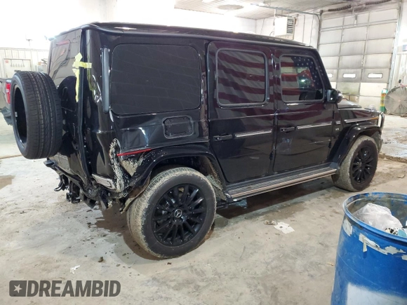 2023 Mercedes-Benz G 550 with VIN W1NYC6BJXPX490007, listed as a Copart auction lot 49424904 with 526 mi miles and Salvage Title. Bid and sale history available at DreamBid. Image 3.