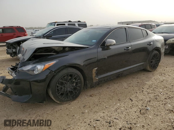 2020 Kia Stinger GT-Line with VIN KNAE15LA6L6086949, listed as a Copart auction lot 47809245 with 69,586 mi miles and Salvage Title. Bid and sale history available at DreamBid. Image 1.