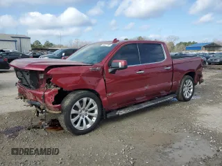 2019 Chevrolet Silverado 1500 High Country with VIN 1GCUYHED6KZ144591, listed as a Copart auction lot 44227195 with 133,494 mi miles and Salvage Title. Bid and sale history available at carsss.com. Image 1.