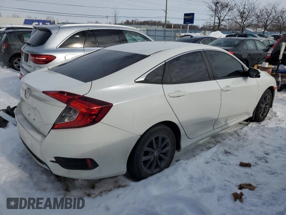2021 Honda Civic Sedan EX with VIN 2HGFC2F76MH003277, listed as a Copart auction lot 45708695 with 86,104 mi miles and Salvage Title. Bid and sale history available at carsss.com. Image 3.