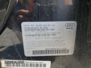 2012 Audi Q5 Premium Plus with VIN WA1DKAFP3CA133981, listed as a Copart auction lot 61937765 with 74,827 mi miles and Salvage title. Bid and sale history available at DreamBid. Image 13.