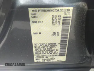 2016 Nissan Altima SR with VIN 1N4AL3AP9GC152060, listed as a IAAI auction lot 41696104 with 111,478 mi miles and . Bid and sale history available at carsss.com. Image 9.