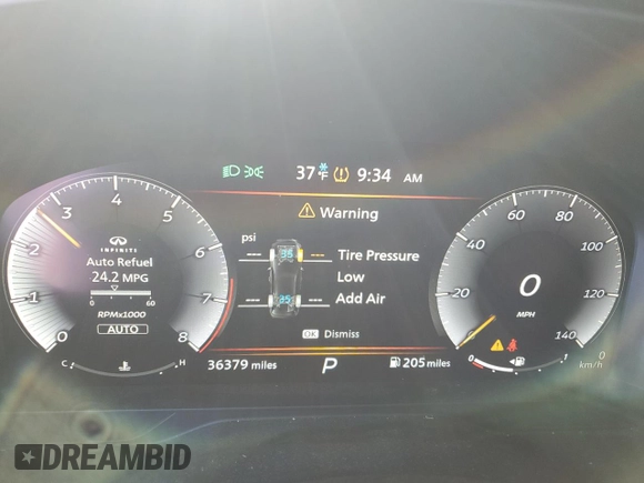 2023 Infiniti QX60 Luxe z VIN 5N1DL1FSXPC367774, wystawiony jako Copart lot #50039935 z przebiegiem 36 379 mil mil oraz Szkoda całkowita • Salvage title. Historia ofert i sprzedaży dostępna na DreamBid. Obrazek 9.