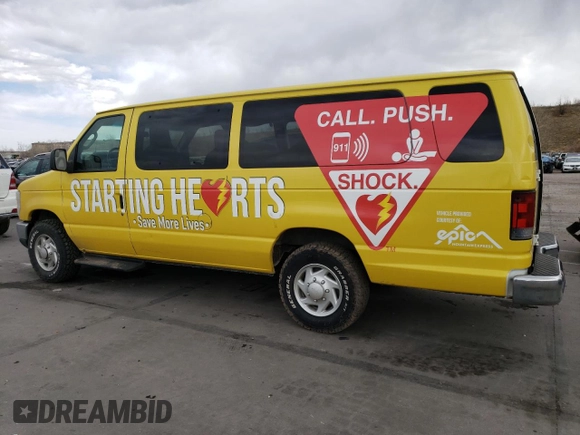 2012 Ford Econoline Passenger XL with VIN 1FBSS3BS4CDB20579, listed as a Copart auction lot 50754515 with 189,191 mi miles and Salvage Title. Bid and sale history available at DreamBid. Image 2.