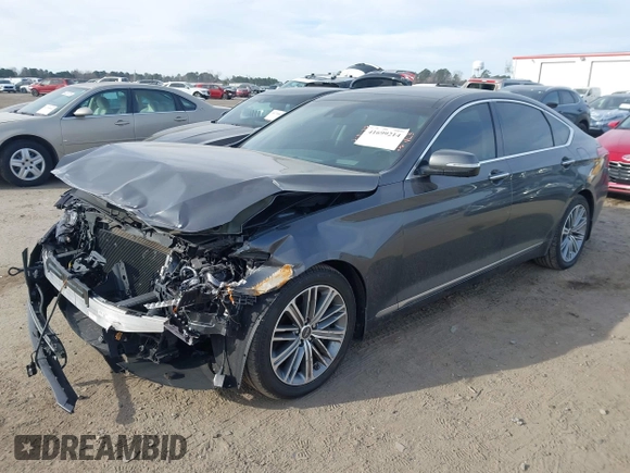 2018 Genesis G80 3.8L with VIN KMHGN4JE3JU230140, listed as a IAAI auction lot 41699214 with 35,864 mi miles. Bid and sale history available at carsss.com. Image 18.