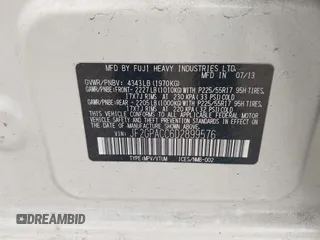 2013 Subaru Crosstrek Premium with VIN JF2GPACC6D2899576, listed as a IAAI auction lot 42791788 with 118,791 mi miles and . Bid and sale history available at DreamBid. Image 9.