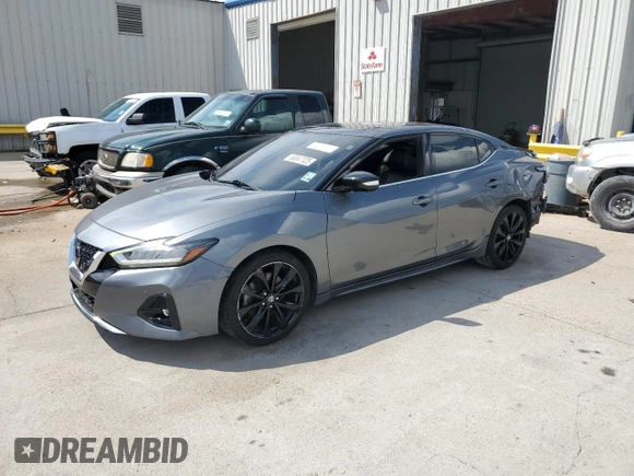 2020 Nissan Maxima SR with VIN 1N4AA6EV2LC379097, listed as a Copart auction lot 58047325 with 76,387 mi miles and Salvage title. Bid and sale history available at DreamBid. Image 1.