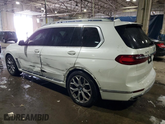 2020 BMW X7 xDrive40i with VIN 5UXCW2C08L9A03782, listed as a Copart auction lot 44856085 with 148,166 mi miles and Salvage Title. Bid and sale history available at carsss.com. Image 2.