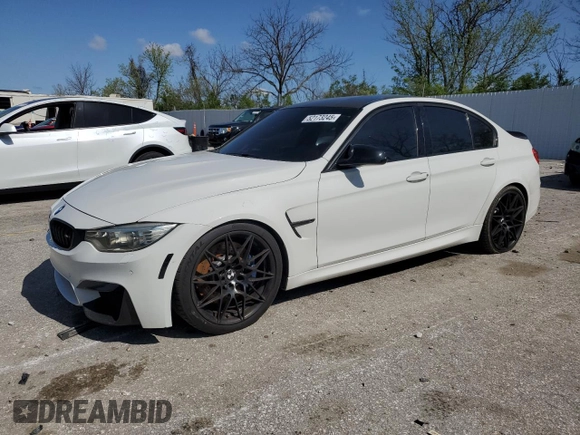 2015 BMW M3 with VIN WBS3C9C5XFP803228, listed as a Copart auction lot 52173245 with 105,597 mi miles and Salvage title. Bid and sale history available at DreamBid. Image 1.