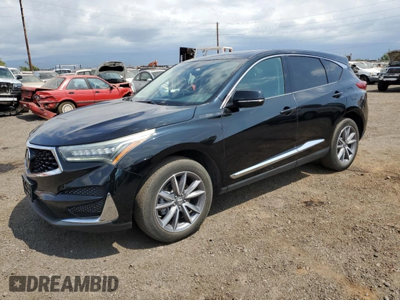 2020 Acura RDX Technology with VIN 5J8TC1H58LL002061, listed as a Copart auction lot 51176745 with 57,037 mi miles and Salvage title. Bid and sale history available at DreamBid. Image 1.