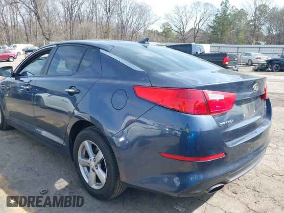2015 Kia Optima LX with VIN 5XXGM4A74FG417988, listed as a IAAI auction lot 41805916 with 135,000 mi miles. Bid and sale history available at carsss.com. Image 3.