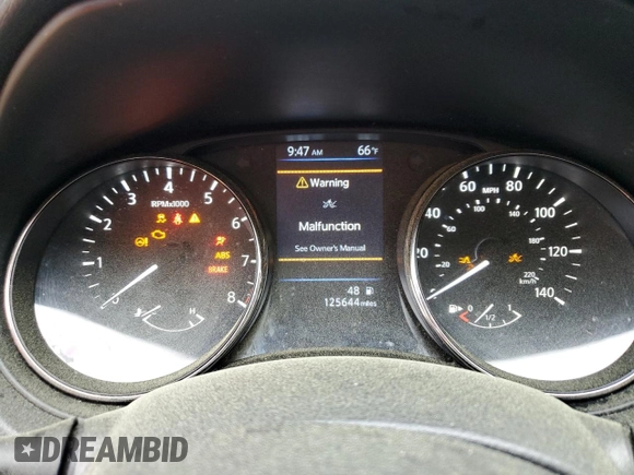 2020 Nissan Rogue S with VIN JN1BJ1CV5LW268887, listed as a Copart auction lot 50595775 with 125,644 mi miles and Salvage title. Bid and sale history available at DreamBid. Image 9.
