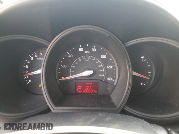 2013 Kia Rio LX with VIN KNADM5A36D6235563, listed as a Copart auction lot 52642405 with 126,034 mi miles and Salvage Title. Bid and sale history available at DreamBid. Image 9.