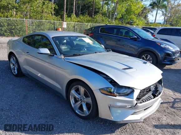 2019 Ford Mustang EcoBoost with VIN 1FA6P8TH9K5173906, listed as a IAAI auction lot 41343490 with 57,269 mi miles and . Bid and sale history available at carsss.com. Image 1.