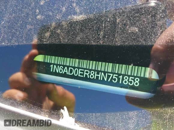 2017 Nissan Frontier SV with VIN 1N6AD0ER8HN751858, listed as a IAAI auction lot 41877256 with 84,007 mi miles and . Bid and sale history available at DreamBid. Image 9.