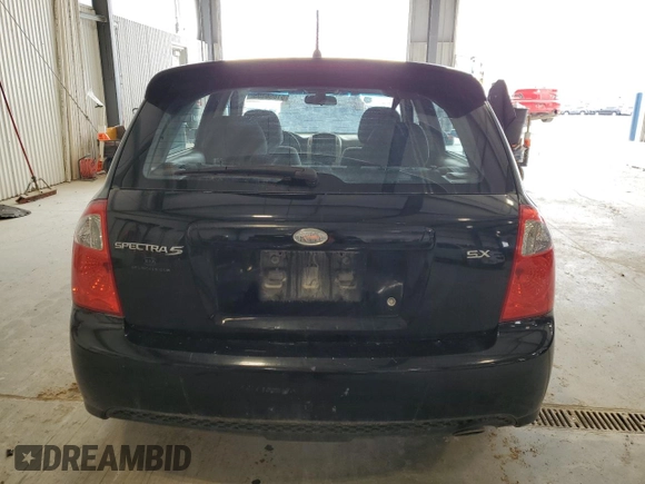 2007 Kia Spectra with VIN KNAFE161375009514, listed as a Copart auction lot 51656405 with 137,418 mi miles and Salvage Title. Bid and sale history available at carsss.com. Image 6.