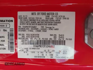 2015 Ford Mustang GT с VIN 1FA6P8CF2F5346802, выставлен на аукционе IAAI как лот 42203593 с пробегом 102 525 миль миль и . История ставок и продаж доступна на DreamBid. Изображение 9.
