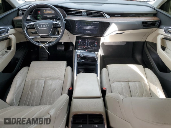 2019 Audi e-tron Prestige with VIN WA1VABGE6KB013000, listed as a Copart auction lot 46866995 with 54,469 mi miles and Salvage Title. Bid and sale history available at carsss.com. Image 8.
