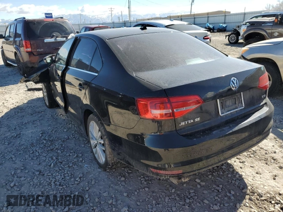 2015 Volkswagen Jetta Sedan 1.8T SE w/Connectivity with VIN 3VWD07AJXFM239480, listed as a Copart auction lot 47107385 with 0 mi miles and Salvage Title. Bid and sale history available at carsss.com. Image 2.