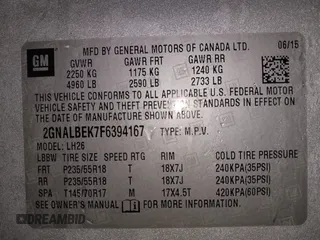 2015 Chevrolet Equinox LT with VIN 2GNALBEK7F6394167, listed as a IAAI auction lot 41520900 with 112,528 mi miles. Bid and sale history available at carsss.com. Image 9.
