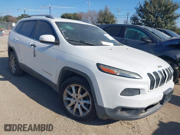 2014 Jeep Cherokee Limited with VIN 1C4PJLDSXEW118473, listed as a IAAI auction lot 41359322 with 111,000 mi miles. Bid and sale history available at carsss.com. Image 1.