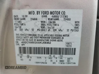 2010 Mercury Mariner with VIN 4M2CN9BGXAKJ08462, listed as a Copart auction lot 59095375 with 197,360 mi miles and Salvage title. Bid and sale history available at DreamBid. Image 13.