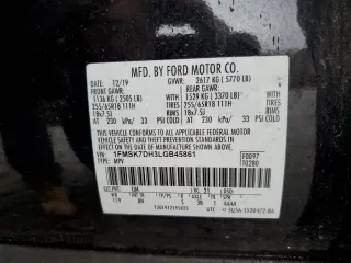 2020 Ford Explorer XLT with VIN 1FMSK7DH3LGB45861, listed as a Copart auction lot 44734485 with 103,422 mi miles and Salvage Title. Bid and sale history available at carsss.com. Image 13.