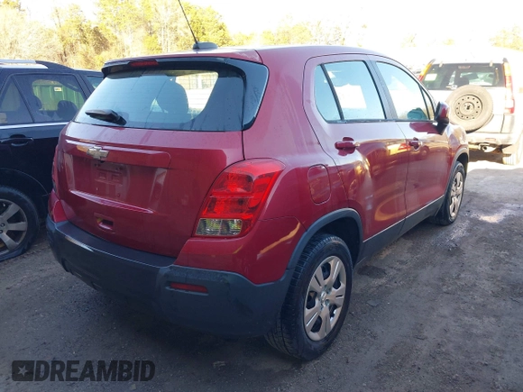 2015 Chevrolet Trax LS with VIN KL7CJKSB4FB262876, listed as a IAAI auction lot 41704107 with 157,152 mi miles. Bid and sale history available at carsss.com. Image 4.