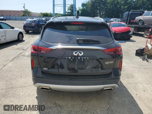 2021 Infiniti QX50 SENSORY with VIN 3PCAJ5CB9MF105686, listed as a Copart auction lot 60119404 with 48,628 mi miles and Salvage Title. Bid and sale history available at carsss.com. Image 6.
