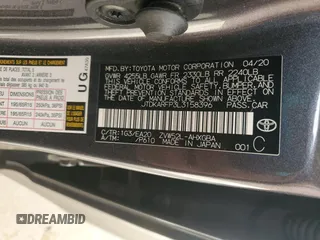 2020 Toyota Prius LE with VIN JTDKARFP3L3158396, listed as a Copart auction lot 47314445 with 156,664 mi miles and Salvage title. Bid and sale history available at DreamBid. Image 14.