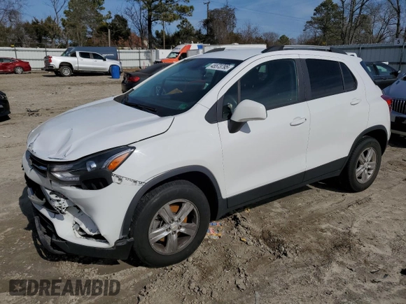 2021 Chevrolet Trax LT with VIN KL7CJPSM1MB365121, listed as a Copart auction lot 45573795 with 78,262 mi miles and Salvage Title. Bid and sale history available at carsss.com. Image 1.