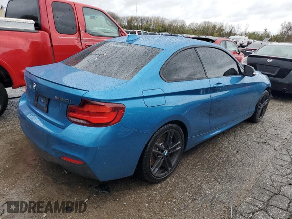 2020 BMW 2 Series M240i xDrive with VIN WBA2J7C09L7F78328, listed as a Copart auction lot 78857304 with 35,851 mi miles and Salvage Title. Bid and sale history available at carsss.com. Image 3.