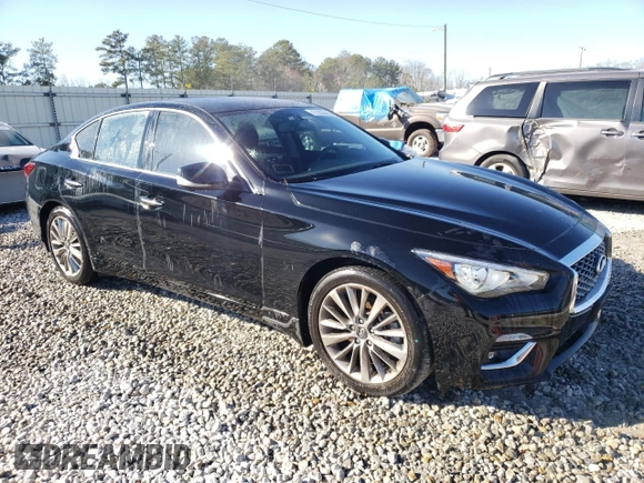 2022 Infiniti Q50 Luxe with VIN JN1EV7BR7NM341295, listed as a Copart auction lot 47003645 with 24,688 mi miles and Salvage title. Bid and sale history available at DreamBid. Image 4.