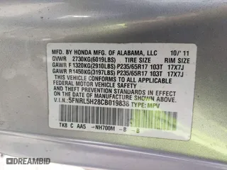 2012 Honda Odyssey LX with VIN 5FNRL5H28CB019838, listed as a IAAI auction lot 41844803 with 179,454 mi miles. Bid and sale history available at carsss.com. Image 9.