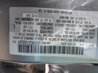 2014 Mazda CX-9 Touring with VIN JM3TB3CV1E0436421, listed as a IAAI auction lot 42634172 with 190,306 mi miles and . Bid and sale history available at DreamBid. Image 9.