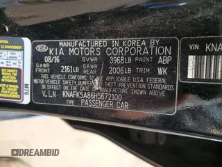 2017 Kia Forte LX with VIN KNAFK5A86H5672100, listed as a Copart auction lot 55101985 with 111,739 mi miles and Salvage Title. Bid and sale history available at carsss.com. Image 13.