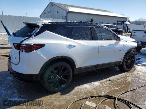 2022 Chevrolet Blazer RS with VIN 3GNKBKRS1NS152170, listed as a Copart auction lot 45322235 with 30,025 mi miles and Salvage title. Bid and sale history available at DreamBid. Image 3.