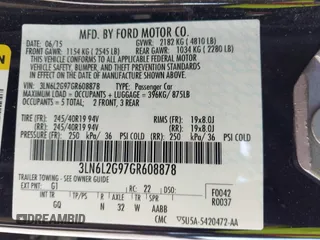 2016 Lincoln MKZ with VIN 3LN6L2G97GR608878, listed as a IAAI auction lot 41731619 with 152,429 mi miles and . Bid and sale history available at carsss.com. Image 9.