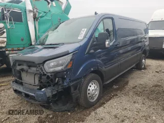 2024 Ford Transit Cargo z VIN 1FTBW2YG1RKB57199, wystawiony jako Copart lot #51781745 z przebiegiem 1 812 mil mil oraz Szkoda całkowita • Salvage title. Historia ofert i sprzedaży dostępna na DreamBid. Obrazek 1.