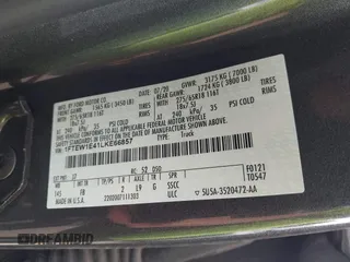 2020 Ford F-150 XL with VIN 1FTEW1E41LKE66857, listed as a IAAI auction lot 42041929 with 76,716 mi miles. Bid and sale history available at carsss.com. Image 9.